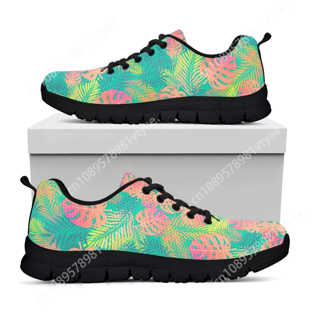 Модные удобные кроссовки на заказ с тропическим растительным принтом
