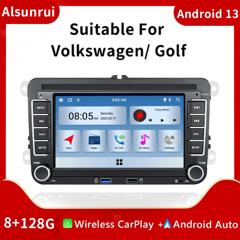 Автомобильный радиоприемник 2din Android 13 для VW Passat B6 B7 CC T5 Amarok Volksagen Skoda Octavia2 superb 2 Tiguan