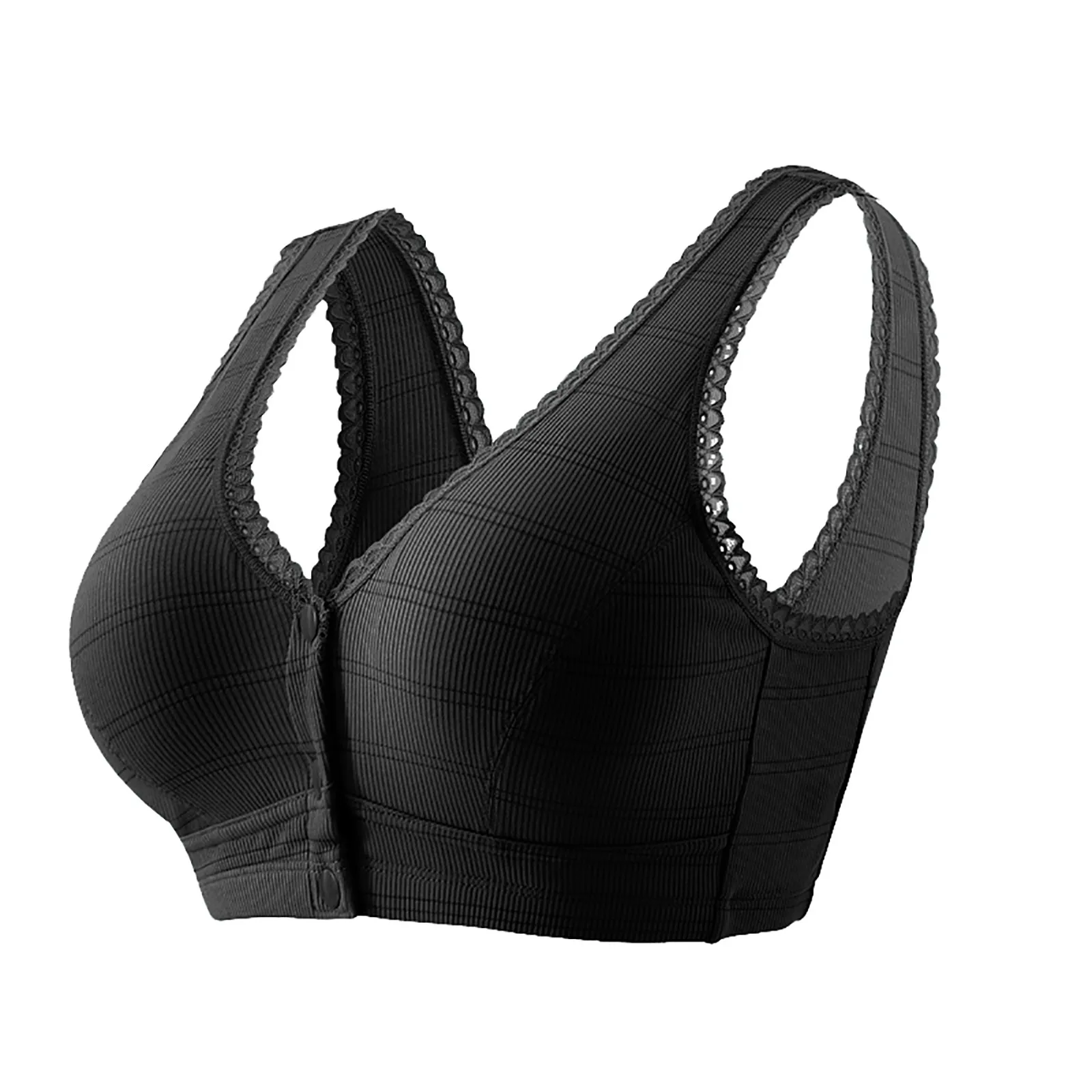 

Womens Front Buckle Bras No Steel Ring Brassiere Comfort Front Button Seamless Bras Thin Vest Ladies Soft Cotton Bras Underwear