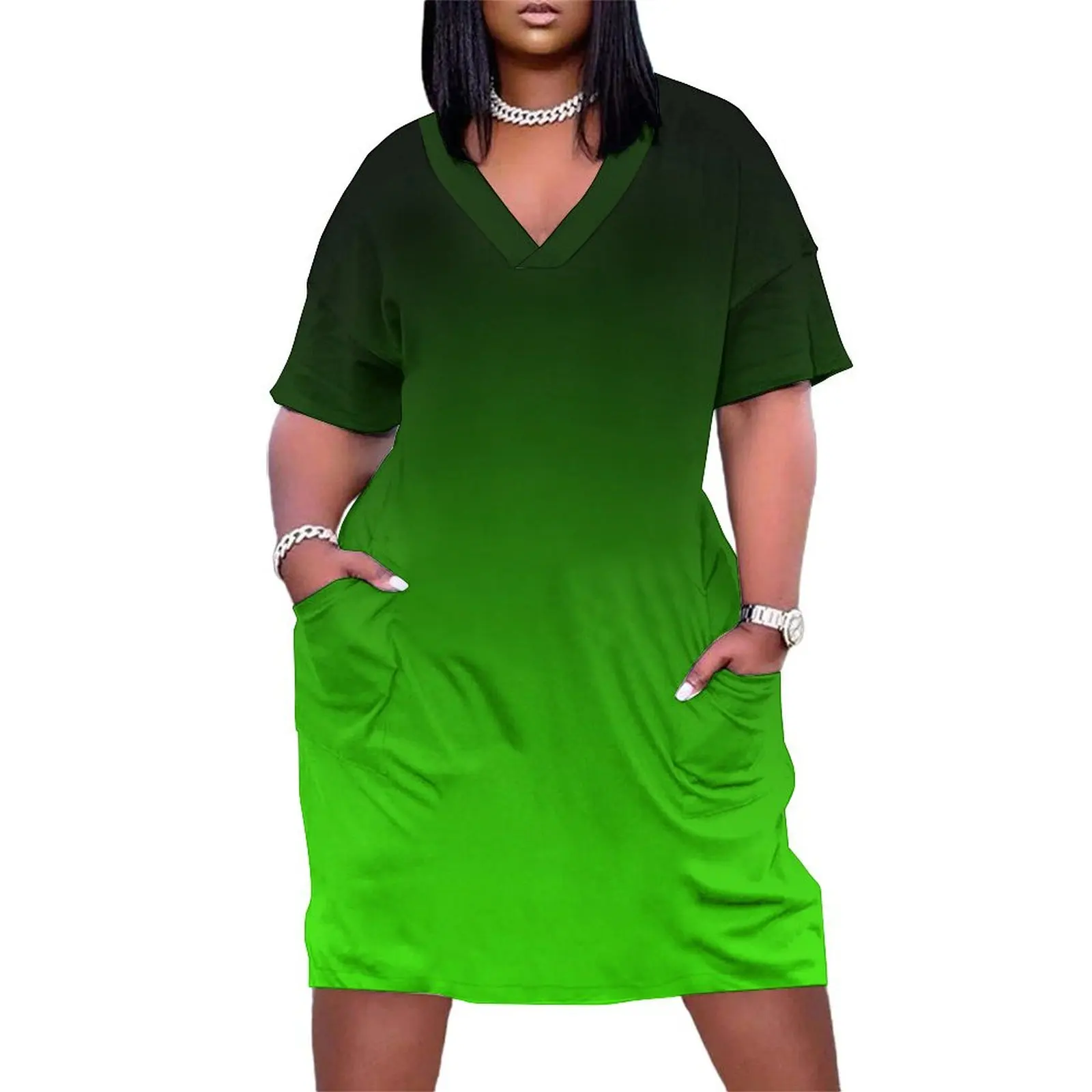 ЧЕРНАЯ К НЕОНОВОМ ЗЕЛЕНОМ СВИДЕНИЕ | от Solomaskx Свободное карманное платье женское