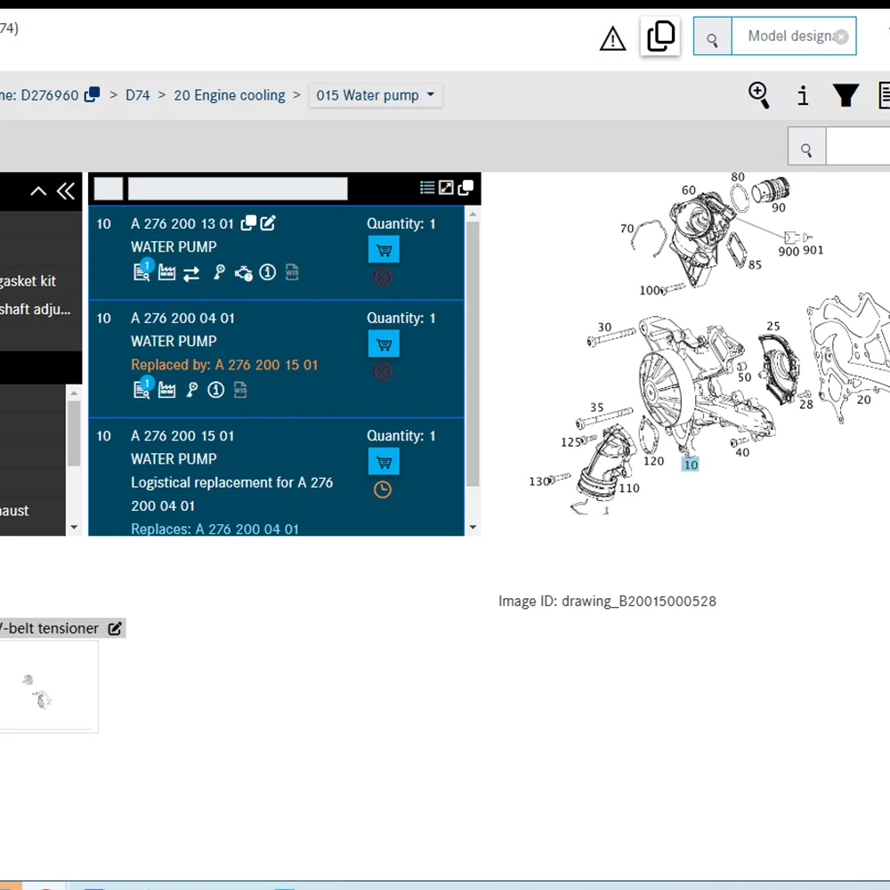 A 2762001301 M276 GLE350 SLK350 ML350 C350 GLK350 оригинальный автомобильный водяной насос двигателя