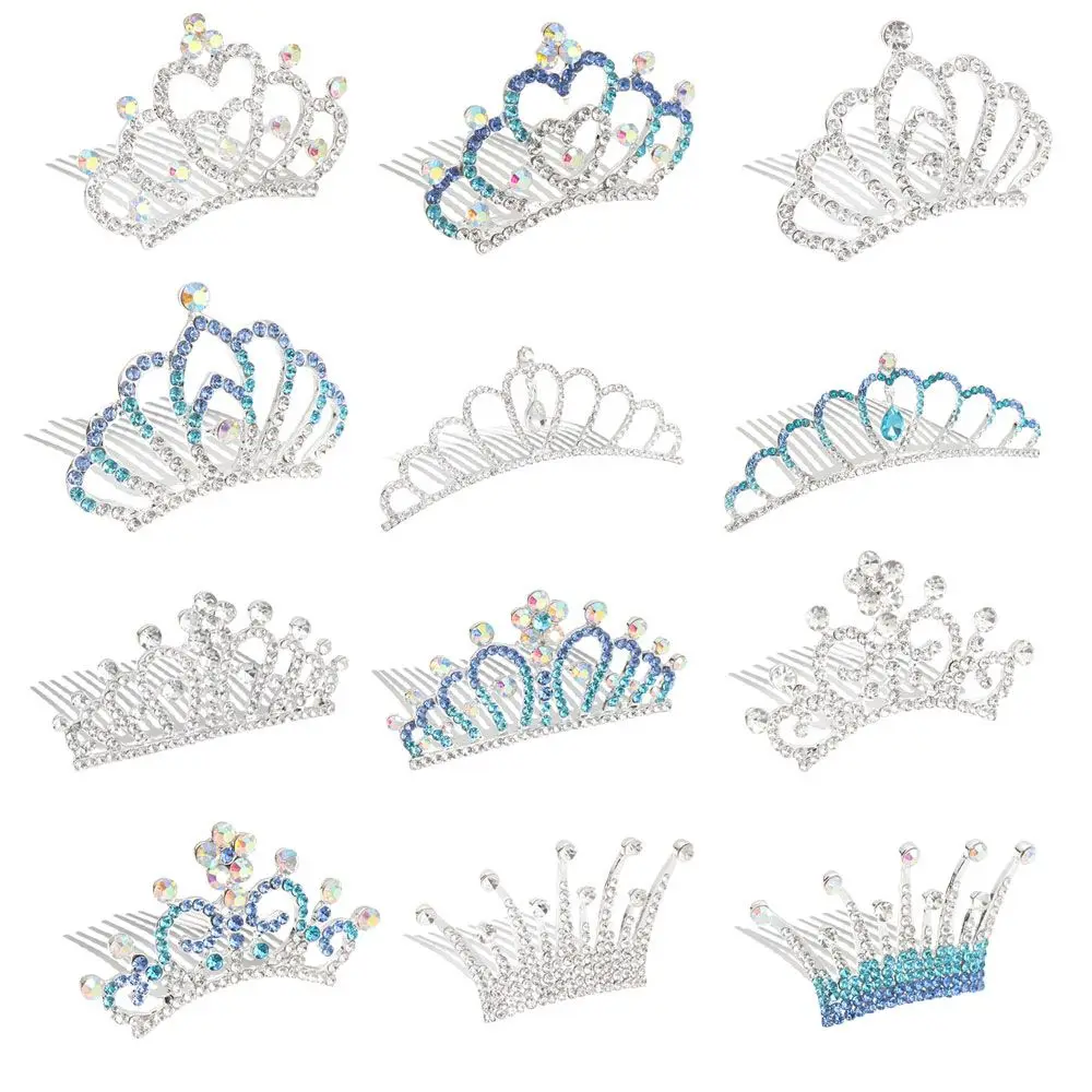 

Children's Princess Crown Comb Headwear Mini Hair Clip For Tiara Costume Accessory For Princess Party Girls coronitas para niña