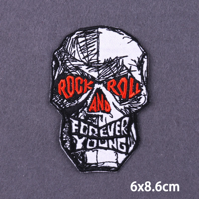 Патчи в стиле хиппи с черепом вышитые патчи для одежды наклейки панк надписью