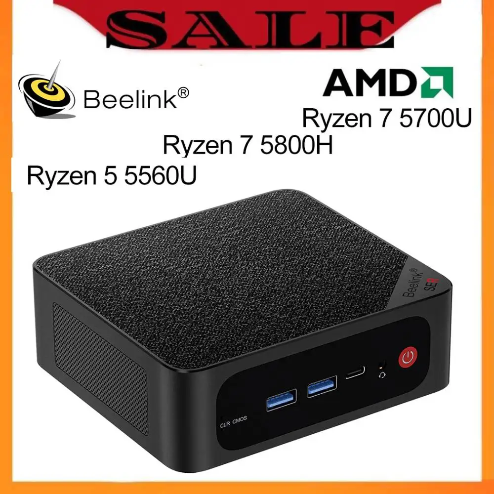 

Beelink Mini PC AMD Ryzen 5 5560U 7 5700U 5800H SER5 Pro Max Desktop Gaming Computer WiFi6 BT5.2 DDR4 16GB 500GB SSD 32GB 1T