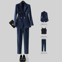 wholesale blue striped suits professional suits womens autumn temperament goddess managers suits formal clothes real est