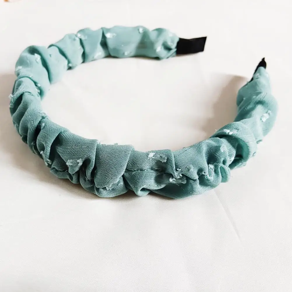 

Solid Color Terrific Anti-Slip Shirring Wide Band Hair Band Sweet Head Band Soft Edge Hair Accessories