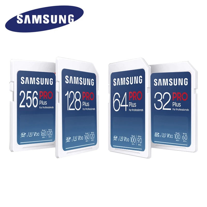 

SAMSUNG SD Card EVO/PRO Plus 32GB SDHC 64GB 128G 256GB SDXC Memory Card 4K UHD C10 130MB-180MB/s U1 U3 V30 Flash Card For Camera