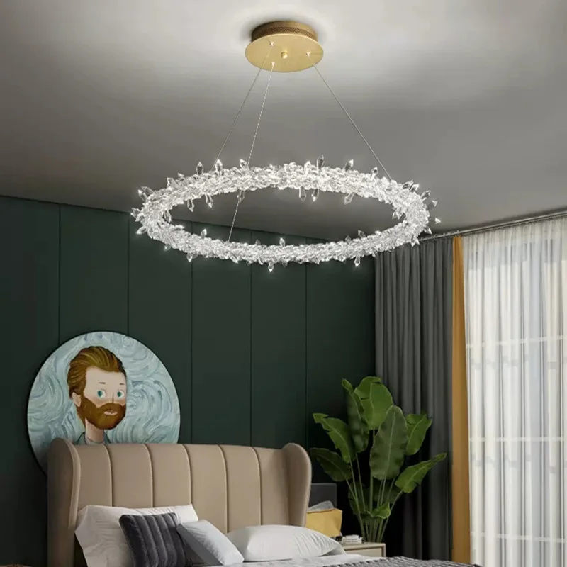 

Modern LED Crystal Chandelier Bedroom Living Room Nordic Ceiling Chandeliers Home Indoor Lighting Luxurious Decor Hanging Lamp