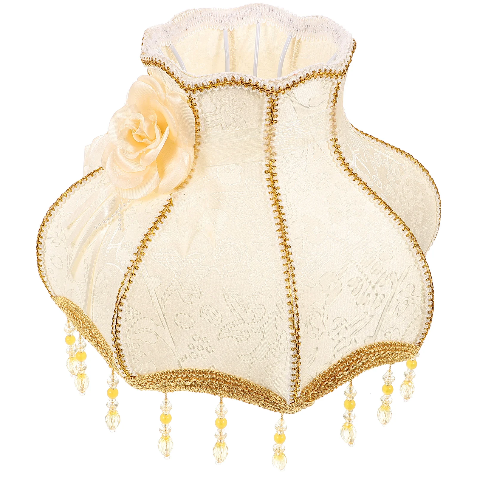 

Lampshade Decorative Cover Hanging Beads Desk Vintage Shades Cloth Bedside European Style