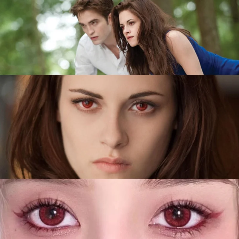 2pcs1 pair eyes contact with color contact lenses for eyes red anime cosplay lens soft halloween multicolored lenses free global shipping