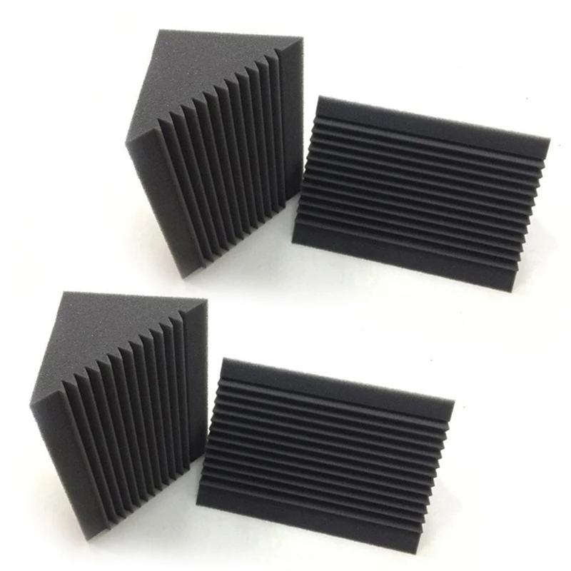 

12 PCS Acoustic Foam Charcoal/Black Bass Trap Sound Absorption Studio Soundproofing Corner Wall 12 X 12 X 24 Cm
