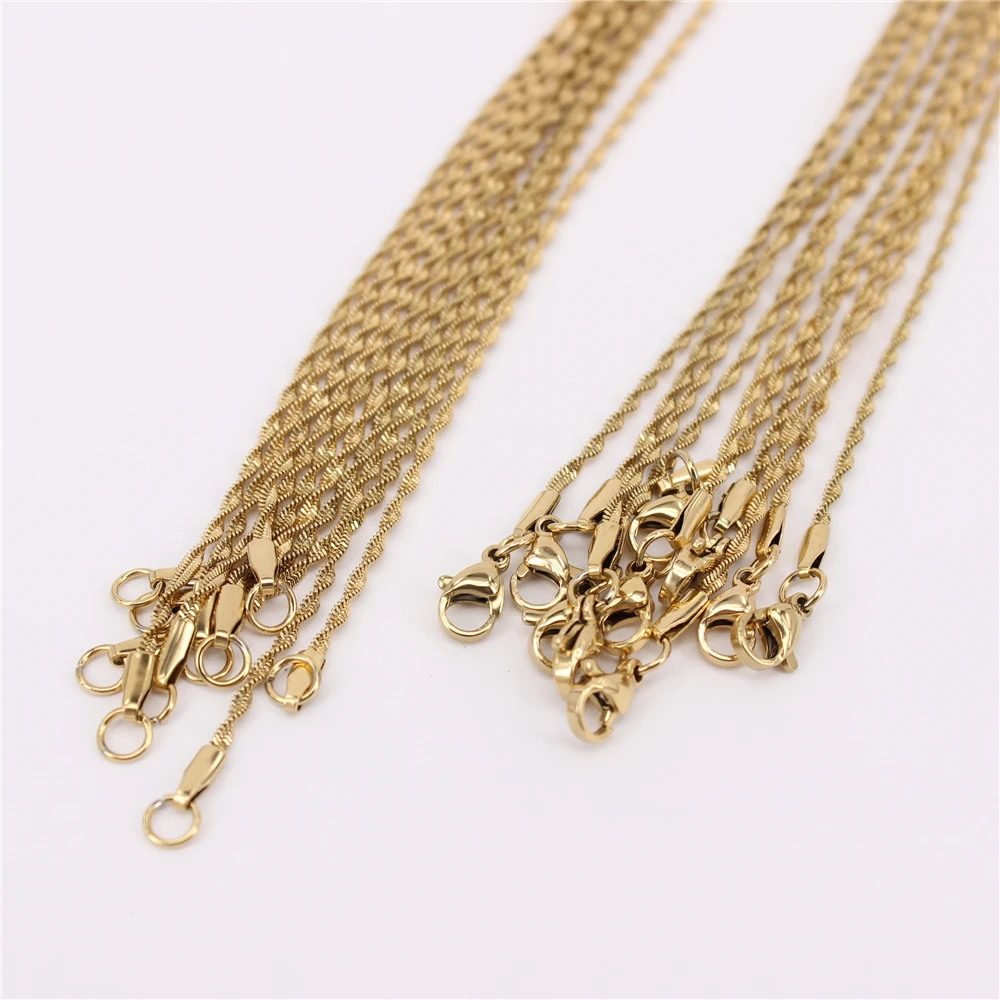 

0.3mm0.4mm sturdy button thread necklace accessory with a length of 45cm50cm Lobster buckle chain Shiny Multiple choices SL285
