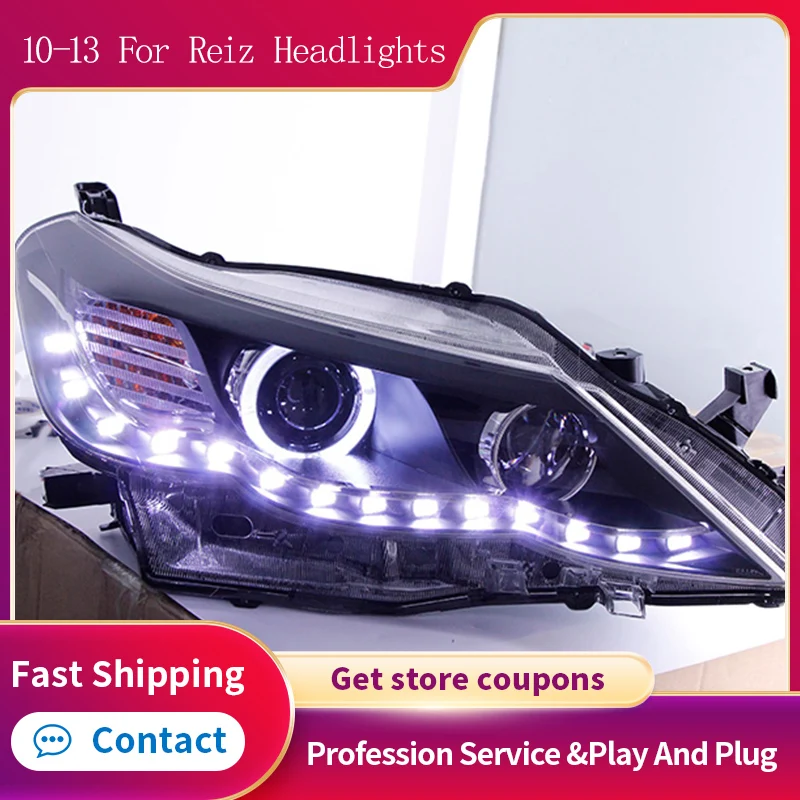 

Car Styling For Car Toyota Mark X Head Lamp 2010-2013 Reiz Headlights Day Running Light DRL LED With Dynamic Turning Signal