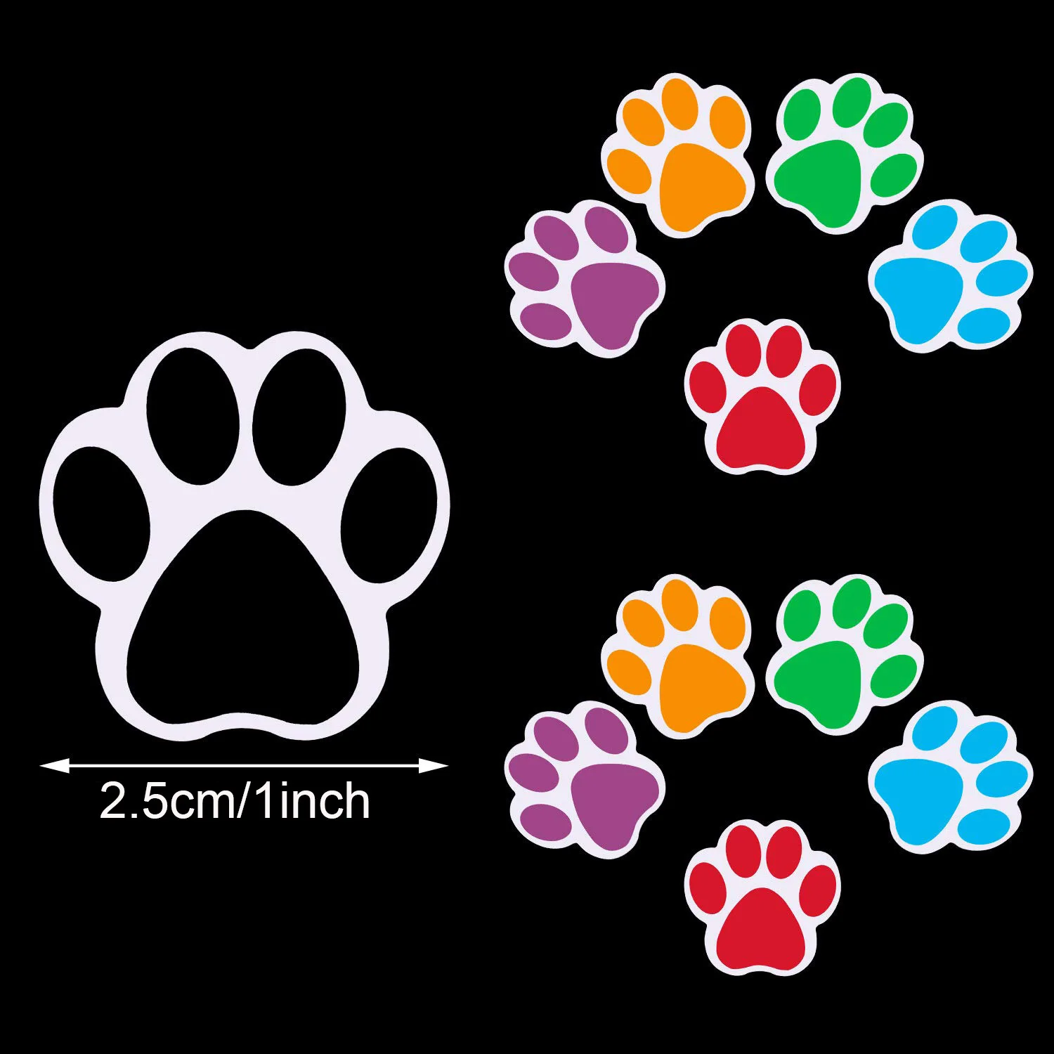 50-500pcs 1Inch Gift Packing Black Paw Print Sticker Dog cat Labels for laptop reward sticker stationery teacher student | Канцтовары