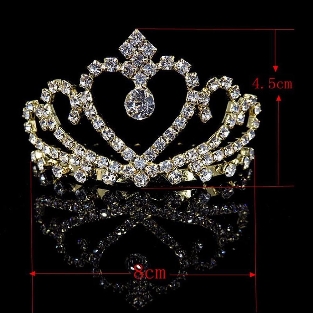 Heart Shaped Small Hair Combs Wedding Hairpin For Women Simple Inlaid Diamond Barrettes Bride Girls Party Hair Jewelry Tiaras images - 6