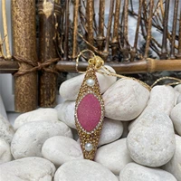 european and american style agate crystal tooth pearl inlaid rhinestone pendant ladies personality trend necklace jewelry