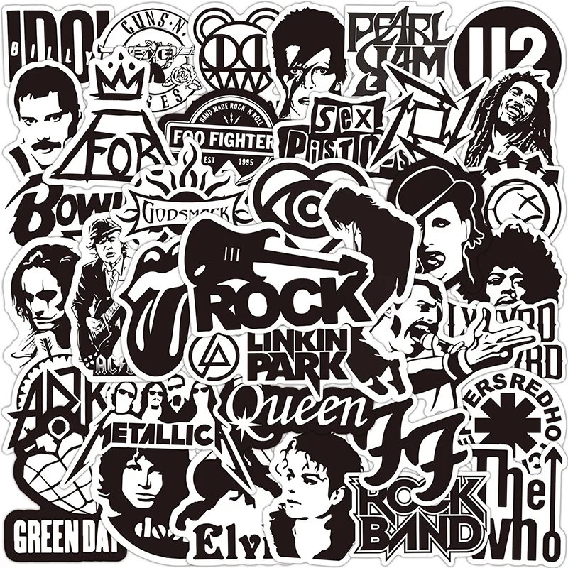 

50PCS Rock Punk Band Graffiti DIY Stickers Trunk Motorcycle Skateboard Helmet Guitar Personality Waterproof Adult Sticker Toys
