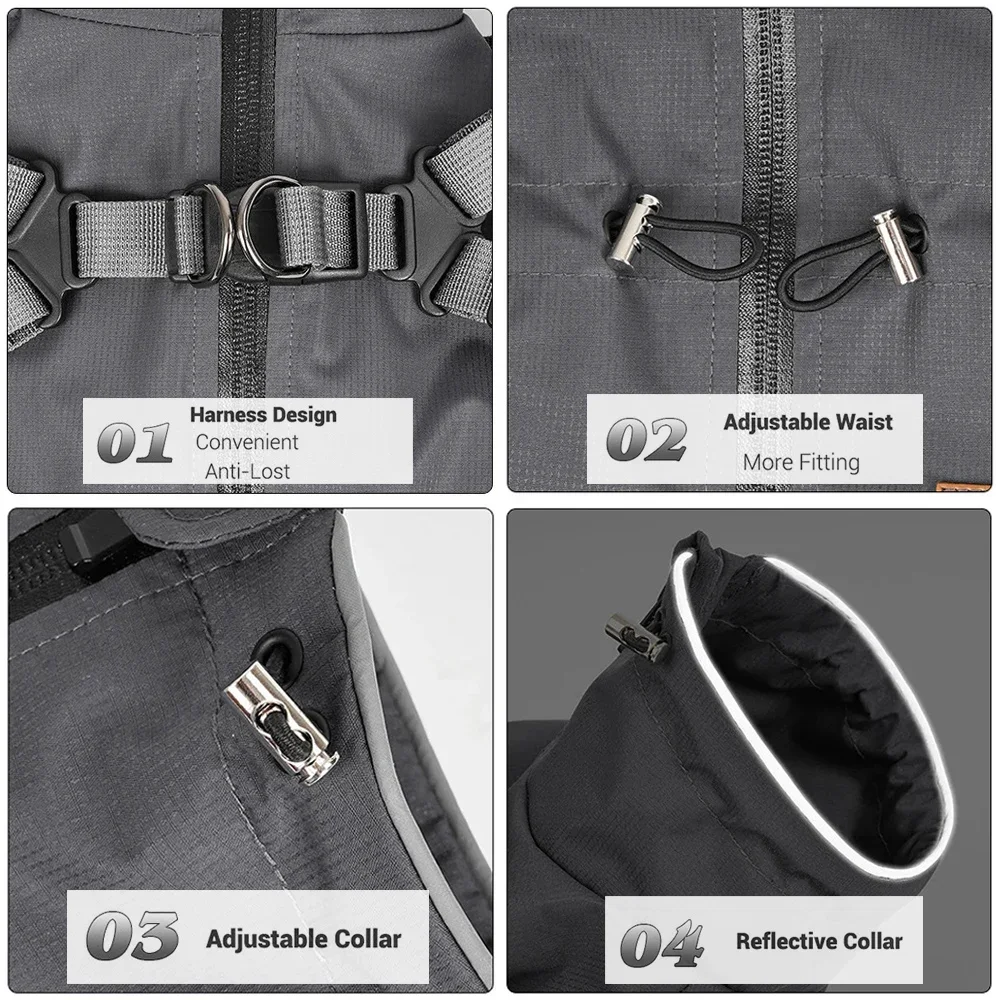 Плащ для всего тела маленьких и средних собак светоотражающая водонепроницаемая