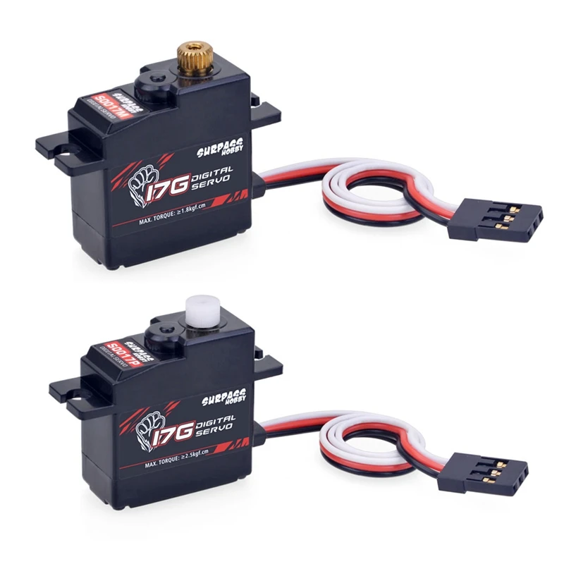 Цифровой сервопривод SURPASS HOBBY S0017P & S0017M, 2 шт., 17 г, пластиковая шестерня, 1,8 кг