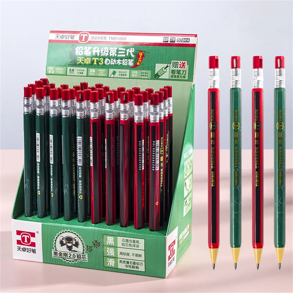 

Mechanical Pencils with Pencil Sharpeners 2.0mm Replaceable Automatic Pencils 2B Pencil for Exam Japanese Stationery