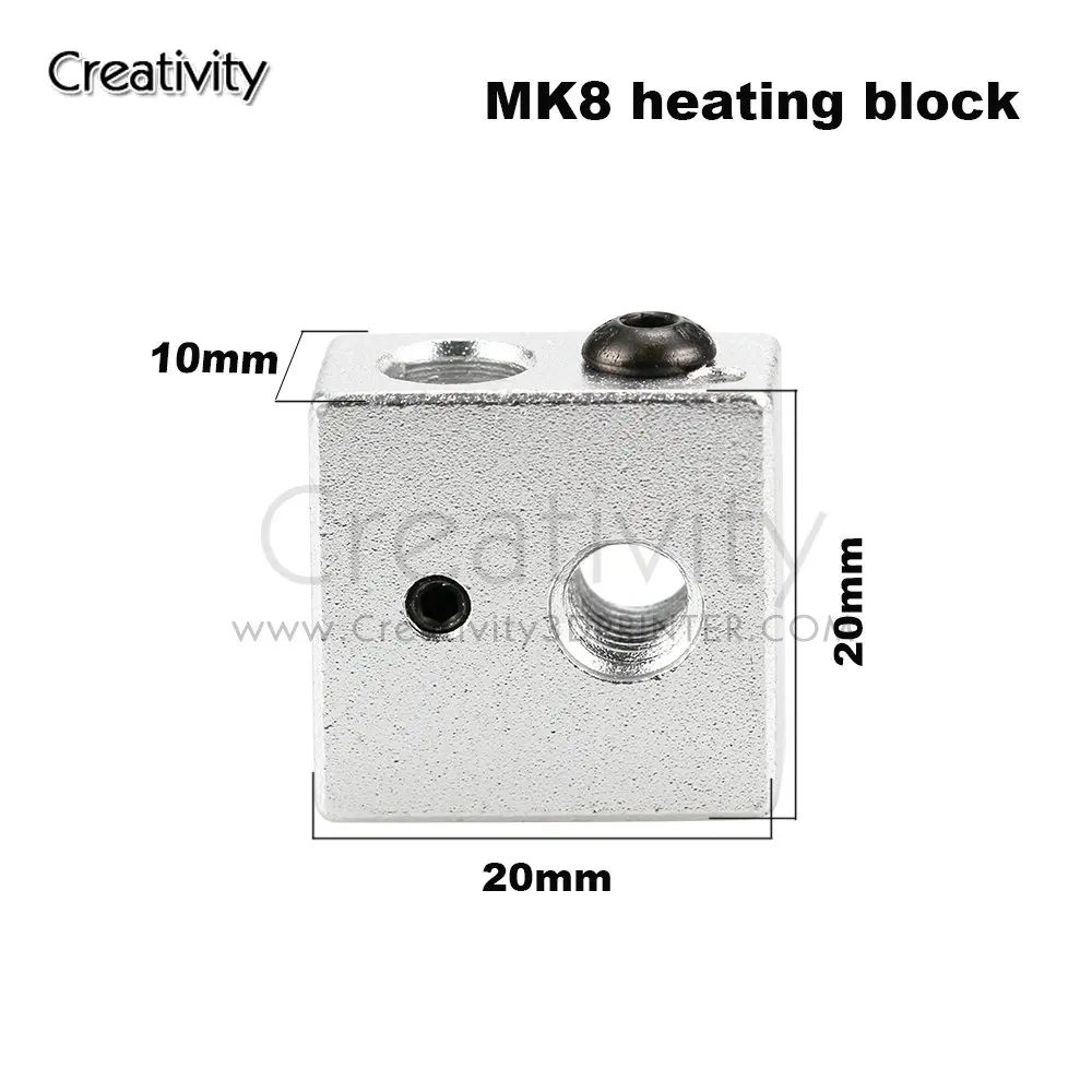 

Нагревательный алюминиевый блок 3D печати MK8 для экструдера MK7/MK8, аксессуары для экструдера, нагревательная головка, алюминиевая часть с под...