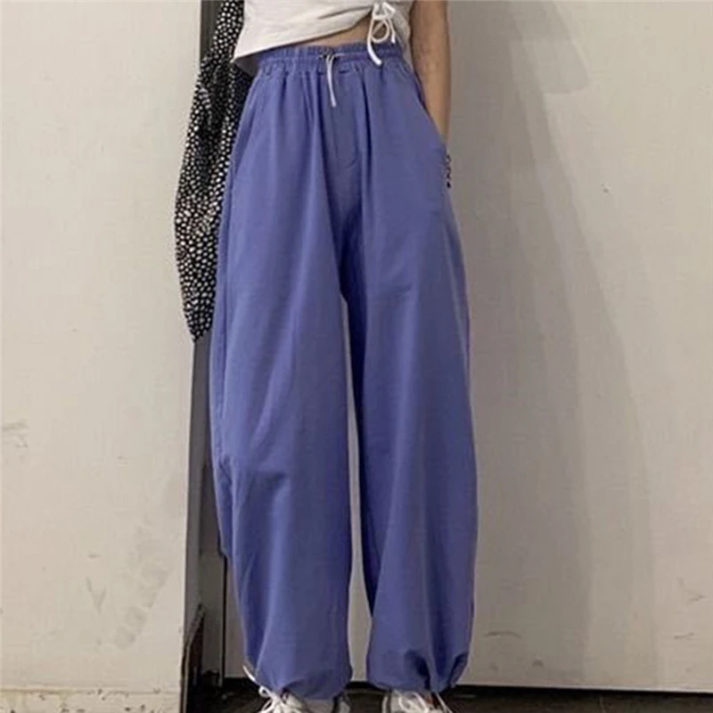 

Woman Pants Streetwear Korean Style Loose Joggers Women Sweatpants Grey High Waist Comfort Simple Basic Casual Fashion Trousers