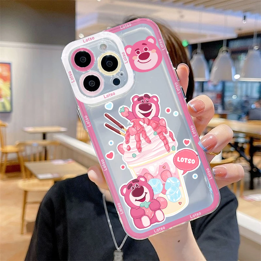 Kawaii Sanrio Cinnamoroll disney Lotso Phone Case For Xiaomi Redmi Note 12C 11 10 Pro Plus K30 K40 K50 K60 4G 5G Clear Capa