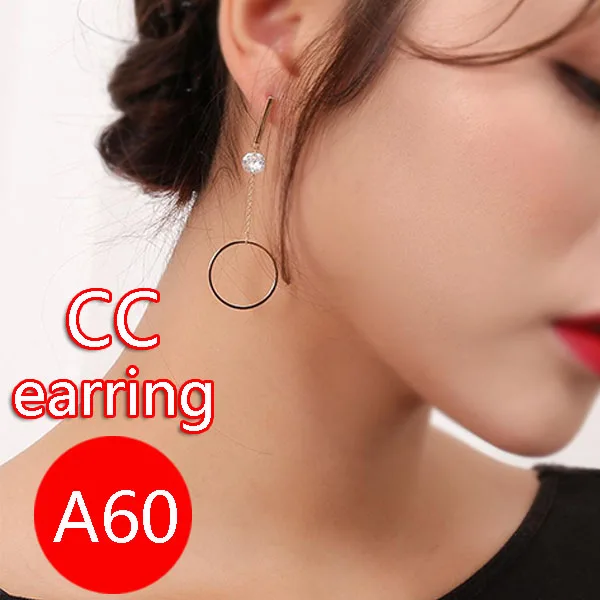 

A60 Fashion earrings personality retro high quality brand letter shape jewelry gift couple new