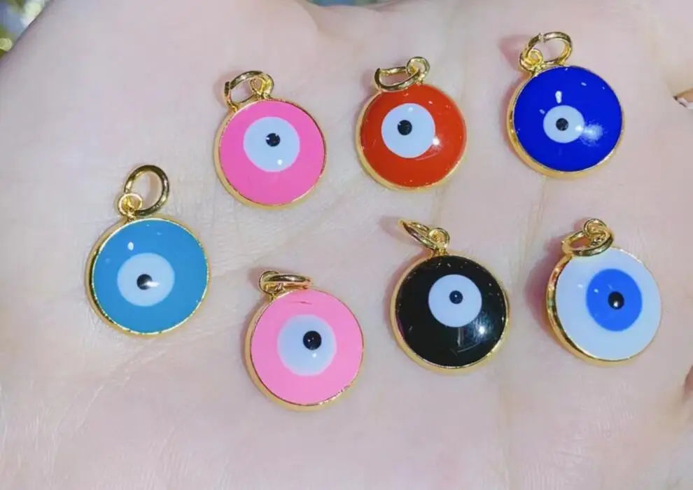 2pcs NEW gold Enamel Eye Connector for Women DIY Handmade Bracelet Necklace Jewelry Supplies Accessories Wholesale bd5