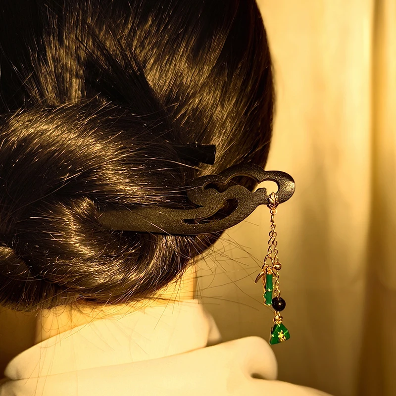 

Vintage Hair Stick Chinese Wooden Hair Pins Hair Clip Head Jewelry for Women