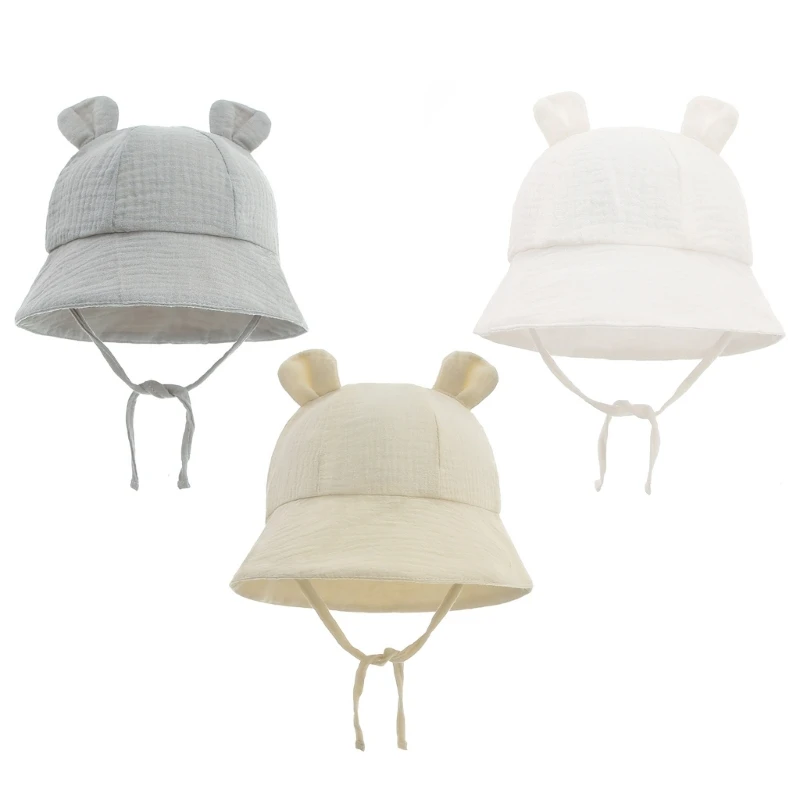 

Pack of 3pcs Kid Hat Toddlers Cotton Cute Ear Hat Baby Fisherman Basin Cap