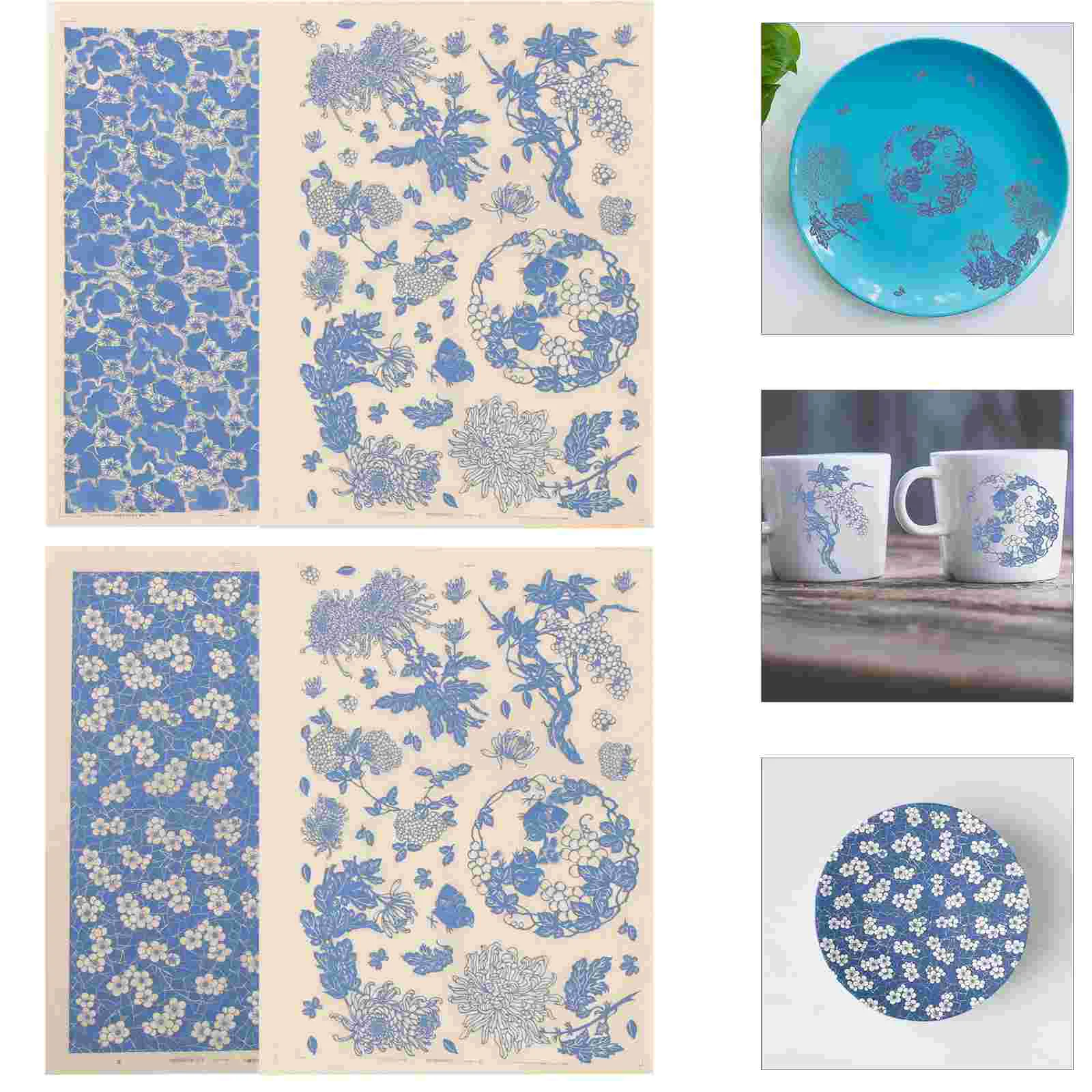

Transfer Paper Sheets Flower Ceramic Underglaze Clay Water Slide Ink Sublimation Printable