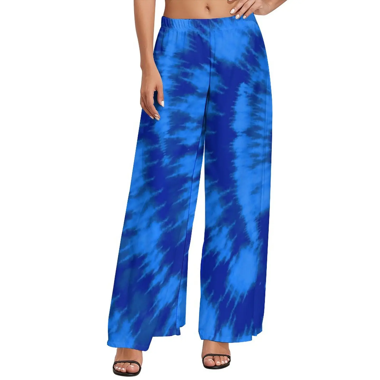 

Blue Swirl Tie Dye Pants Midnight Blue And Aqua Vintage Office Graphic Straight Wide Leg Pants Oversized Korean Fashion Trousers