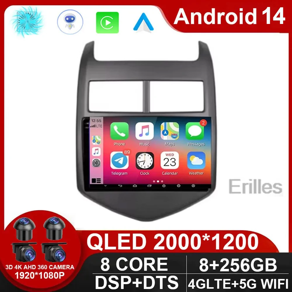 5G 2din Android 14 автомобильный радиоприемник мультимедийный плеер для Chevrolet Aveo 2 Sonic T300
