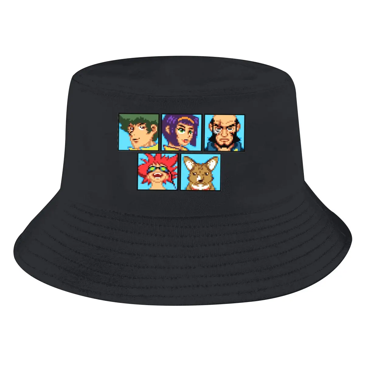 

Cowboy Bebop Spike Anime Bucket Hat Pixel Men's Women's Fisherman Cap Hip Hop Beach Sun Fishing Hats