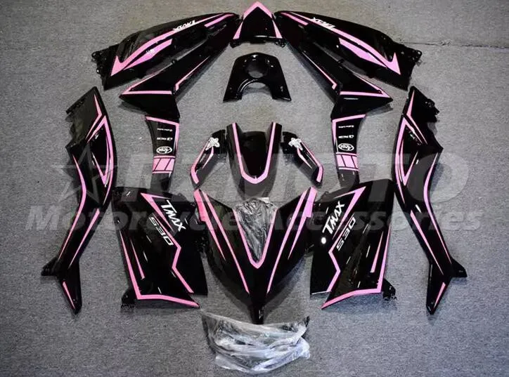 

New ABS Whole Motorcycle Fairings Kit Fit For YAMAHA Tmax 530 2015 2016 15 16 Bodywork Set Custom Pink Black