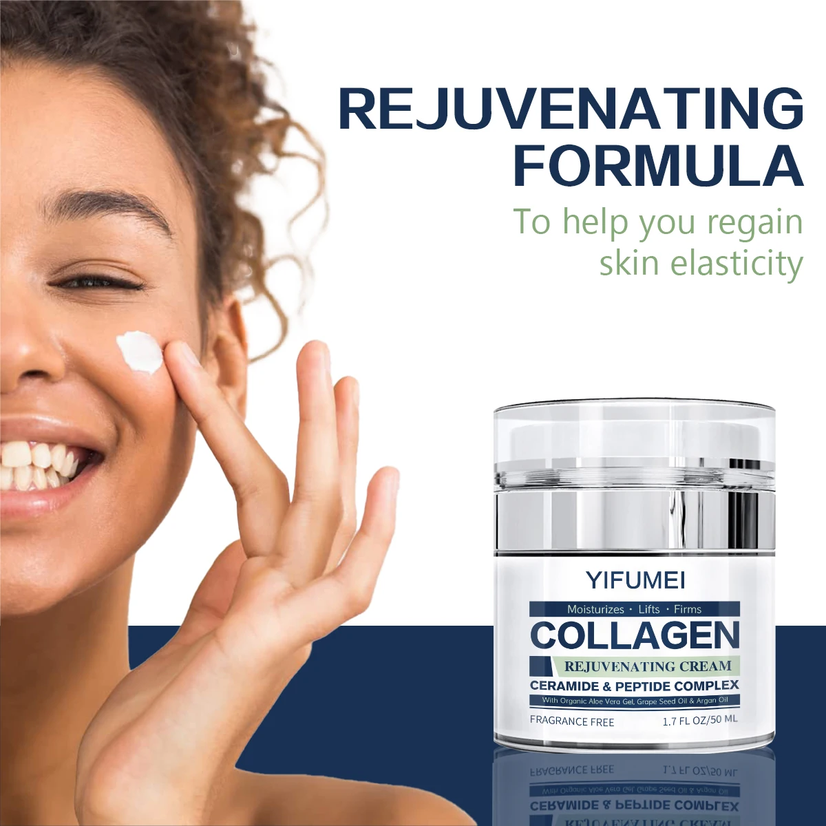 Фото Омолаживающий коллагеновый крем, укрепляющий лифтинг, против старения, морщин, дневной и ночной увлажняющий коллагеновый комплексный крем с пептидами №5