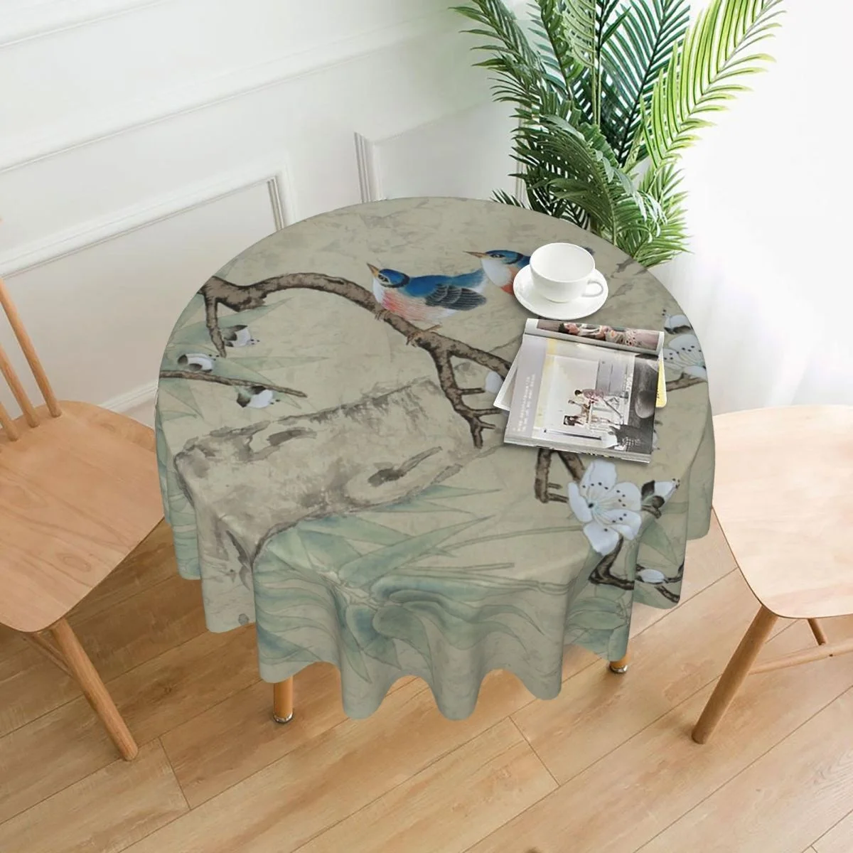 

Весенняя скатерть из цветка сливы, водонепроницаемый круглый одеяло из полиэстера для пикника, подарок для обеденного стола