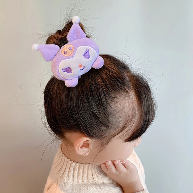 

New Kawaii Kuromi Plush Hair Ring Sanrio Cinnamoroll My Melody Sweet Cartoon Head Rope Cute Girl High Elastic Hair Accessories