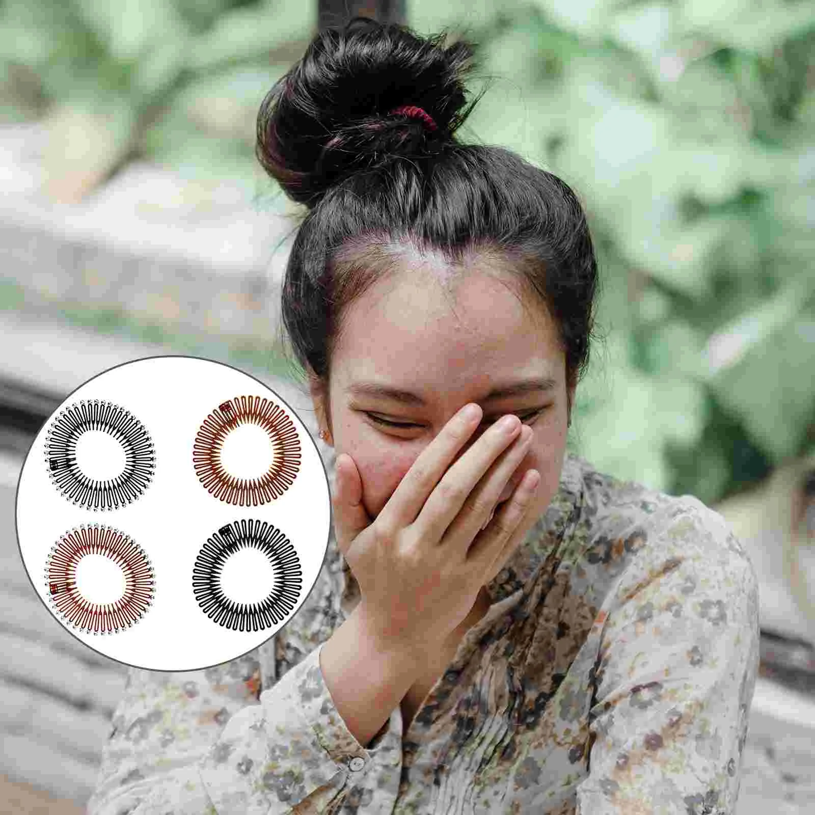 

20 Pcs Comb Sports Headbands Girls Circular Hair Wrap Hairband Full Round Stretch Circle Plastic Accessories Miss