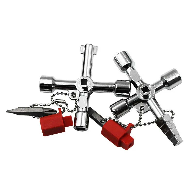 

4 in 1 universal cross multi-function triangle wrench electric lift cabinet valve alloy tool buy 1 get 1 free