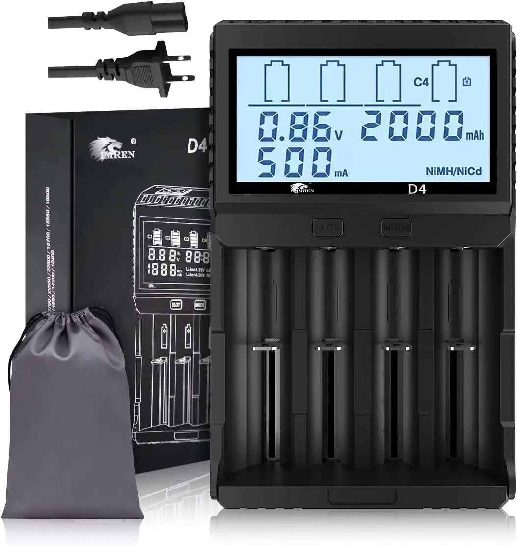 IMREN 100% оригинальное зарядное устройство D4 USB QC для аккумуляторов