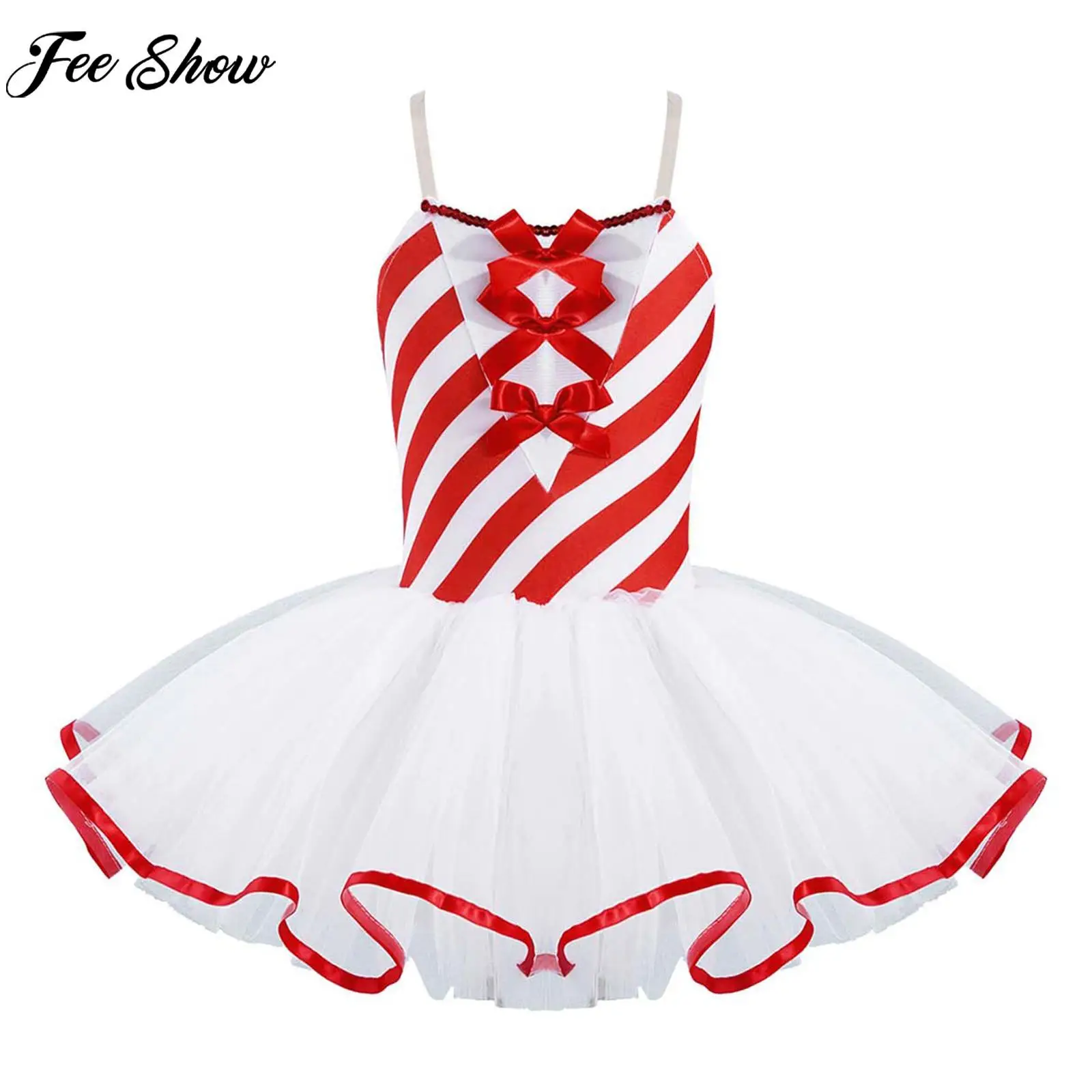 

Kids Girls Ballet Tutu Sleeveless Mesh Ballet Dance Dress Princess Dresses Bowknot Leotards Dancewear Party Christmas Costume