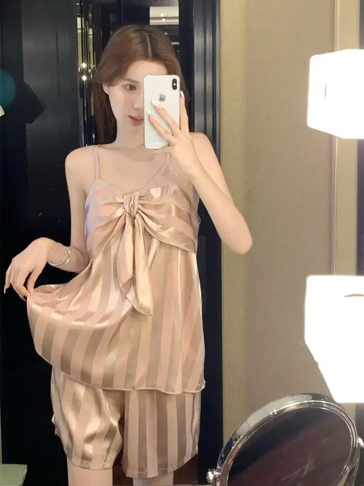 Новые шорты Grote Maat Koel Gevoel Huidvriendelijke Шорты Pak Halter Nachtjapon Vrouwelijke Zomer Nieuwe Losse Домашняя