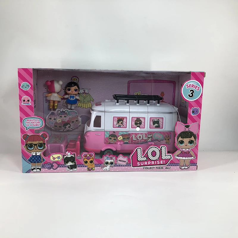 

LOL Surprise Dolls Toys Anime Airplane Bus Picnic Ice Cream Car Slide Villa PVC Action Figure LOL Toys Set Girls Birthday Gifts