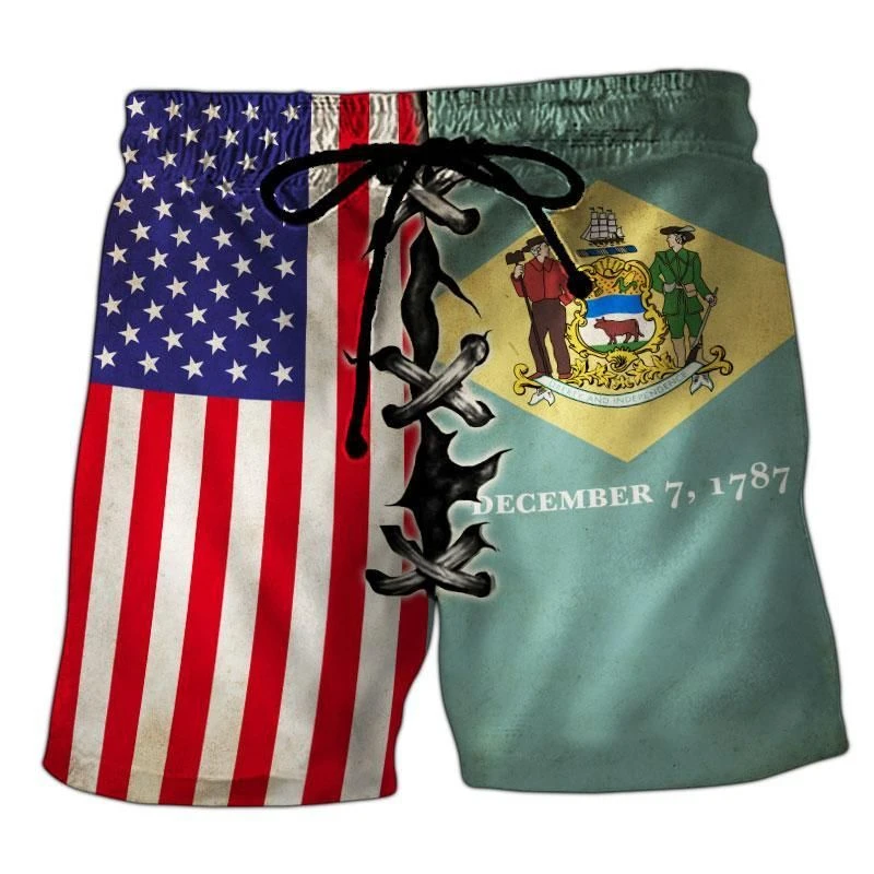Мужские купальники шорты американский флаг 3d-доска для серфинга короткие