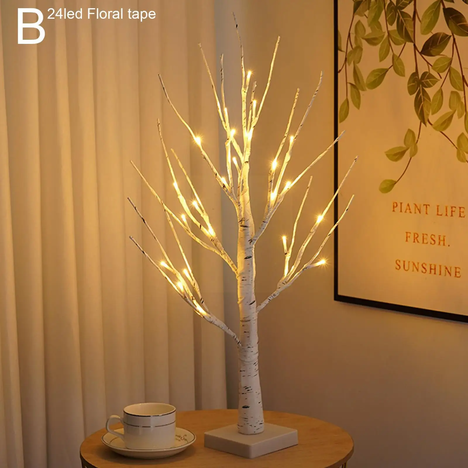 

LED Night Light Mini Christmas Tree Copper Wire Garland Lamp For Kids Home Bedroom Decoration Decor Fairy Light Holiday Lig E9K5