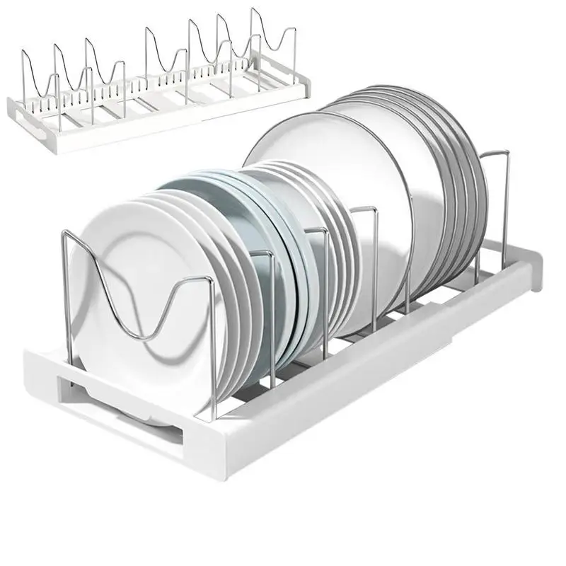 

Pot Rack Organizer Expandable Kitchen Pan Rack 7 Adjustable Compartment Telescopic Pot Organizer Rack For Kitchen Organization