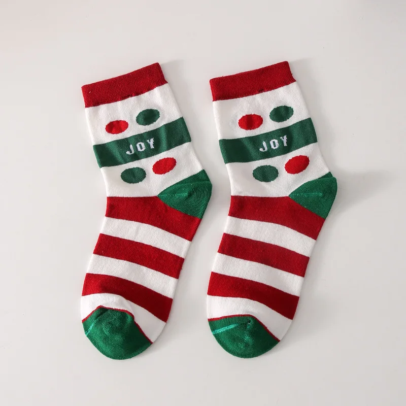 Женские рождественские носки осенне-зимние Милые новогодние для девочек с