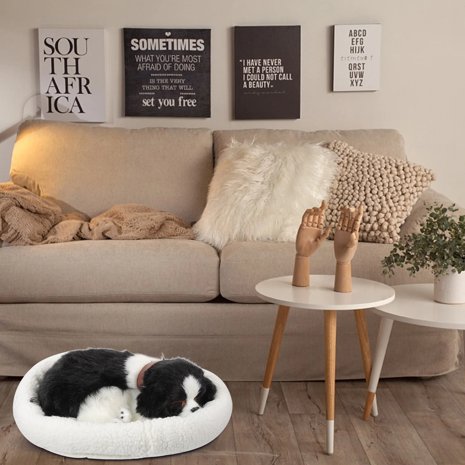 

Birthday Present Stuffed Animals Toy Lifelike Breathing Dogs Plush Sleeping Realistic